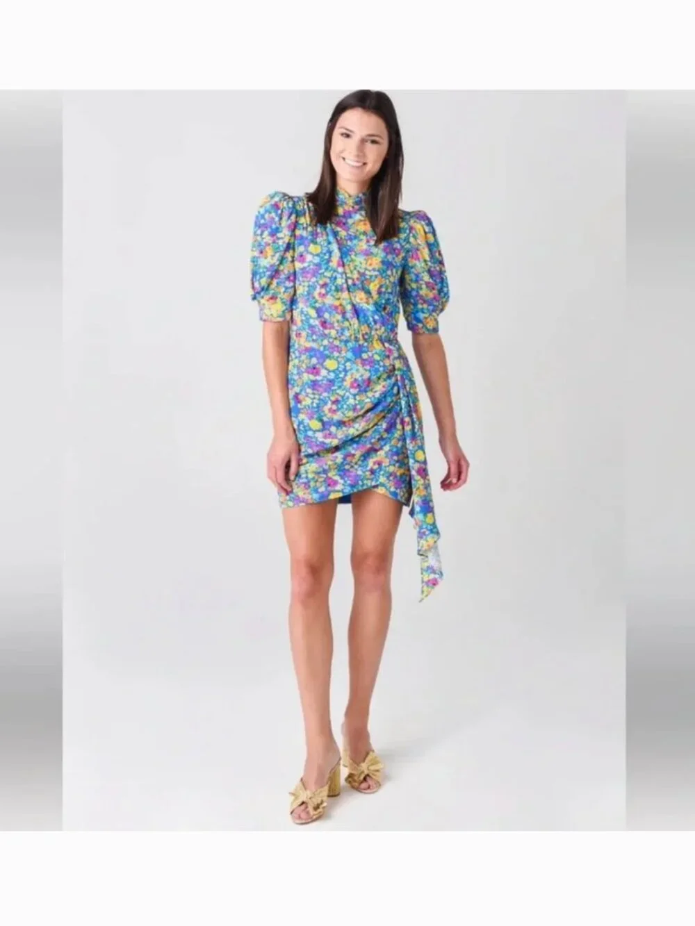 Saylor Vivienne Saylor x REVOLVE Ruched Puff Sleeve Mini Dress L - Picture 11 of 11